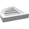 Ekena Millwork Quarter Round Top Left Surface Mount PVC Gable Vent w/ 2"W x 2"P Brickmould Sill Frame, 12"W x 16"H GVPQL12X1603SF - alternate 3